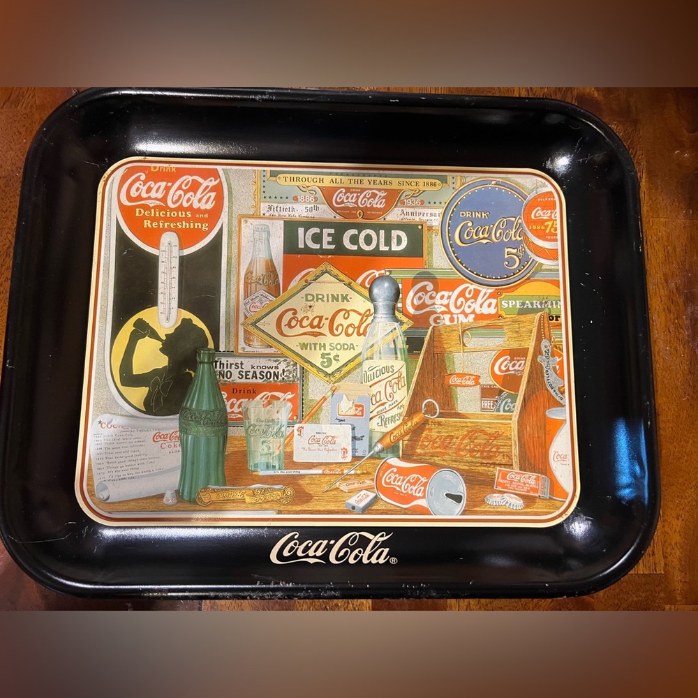 Vintage Coke, Coco-cola brand metal tray, 1990, limited edition